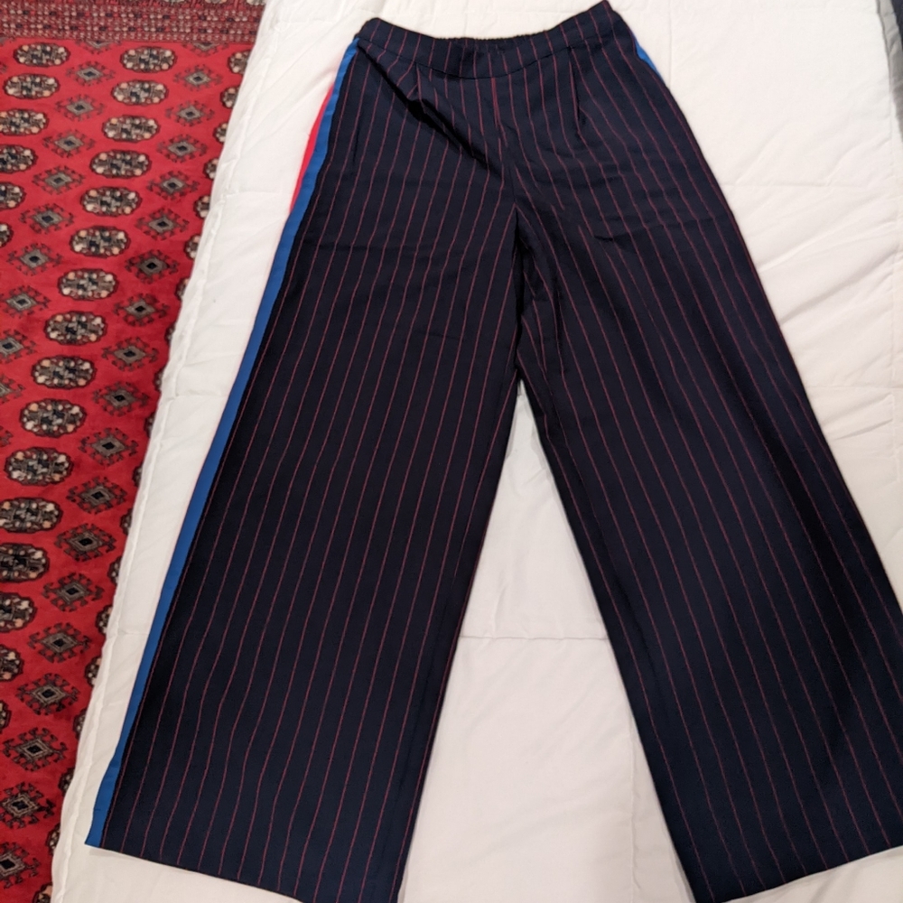 La Ligne X  Target collab wide leg side stripe pants.
